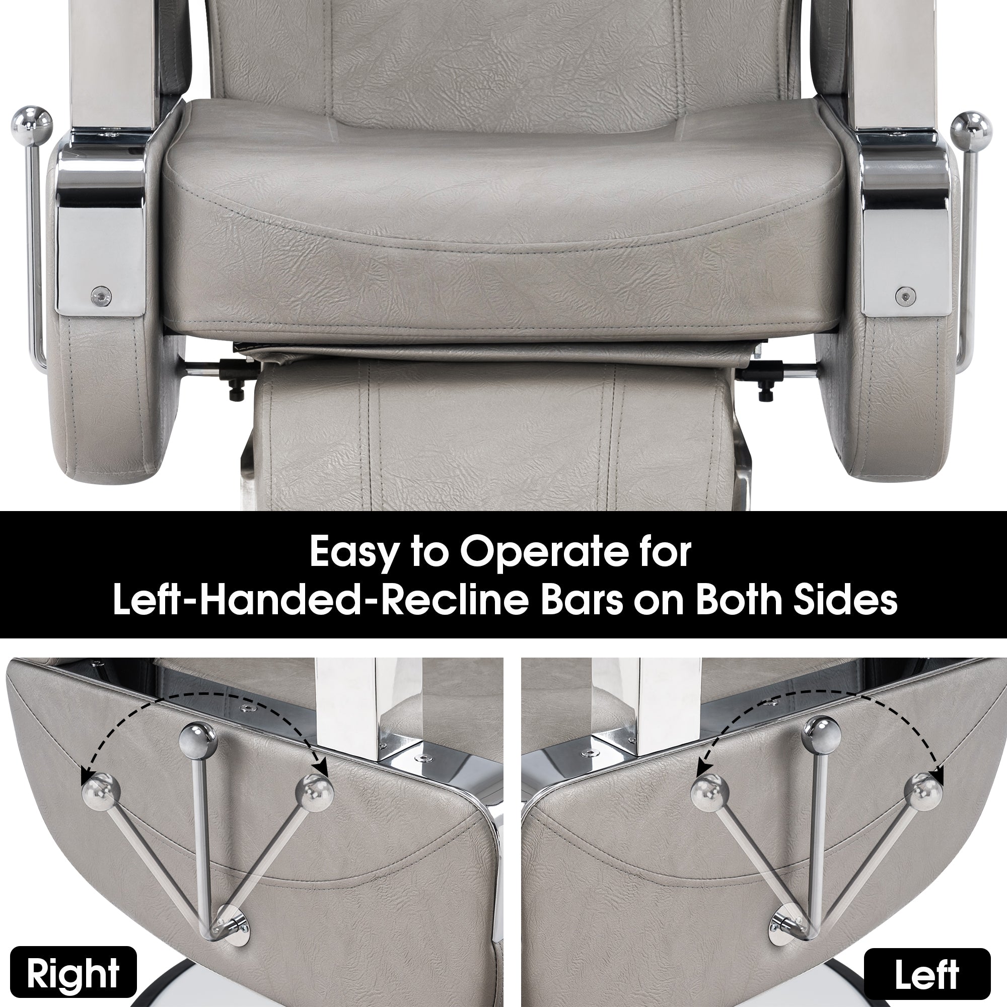 BarberPub Reclining Barber Chair, All Purpose Hydraulic Salon Chair for Barbershop 9206