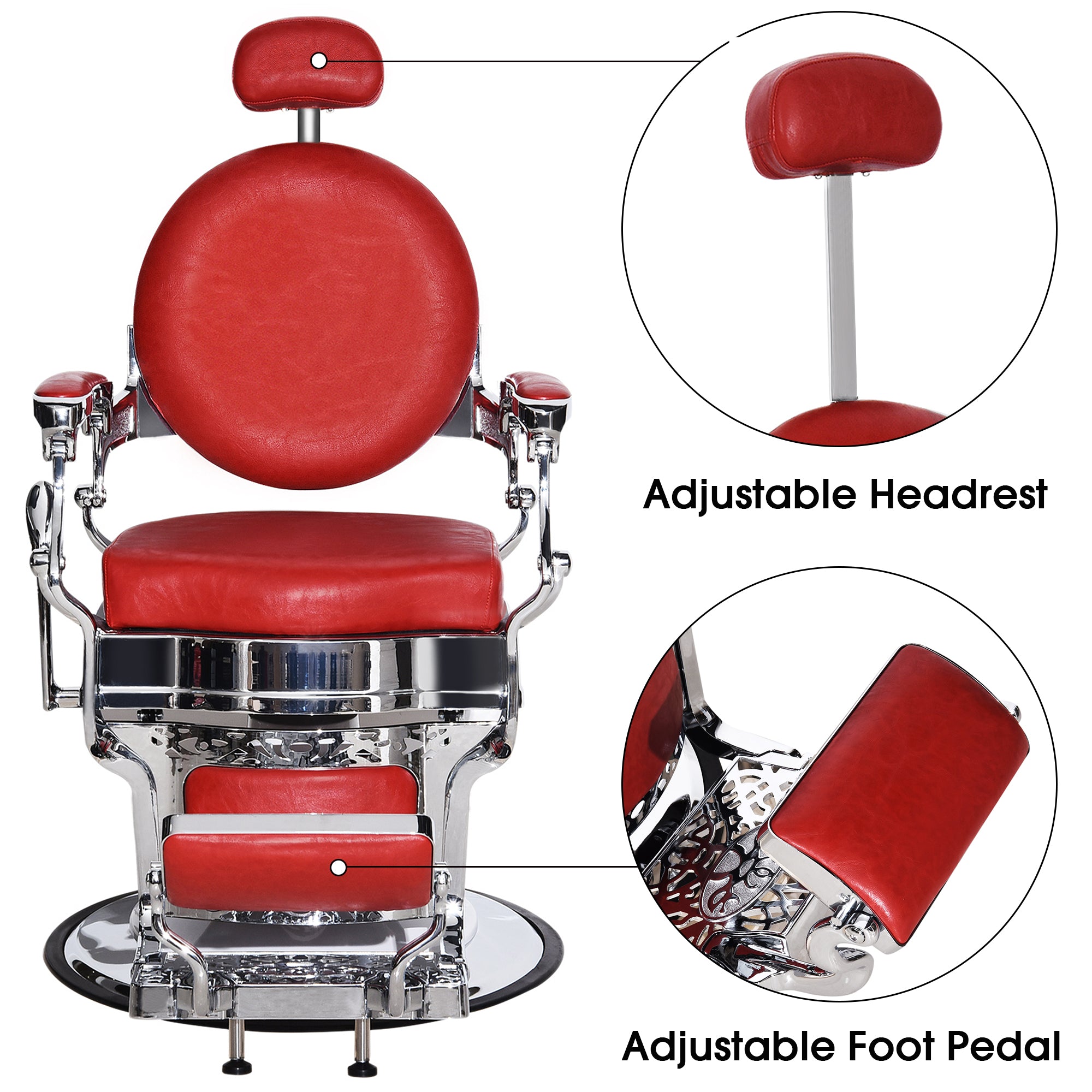 BarberPub Heavy Duty Barber Chair, All Purpose Reclining Hair Styling Salon Chair 3860