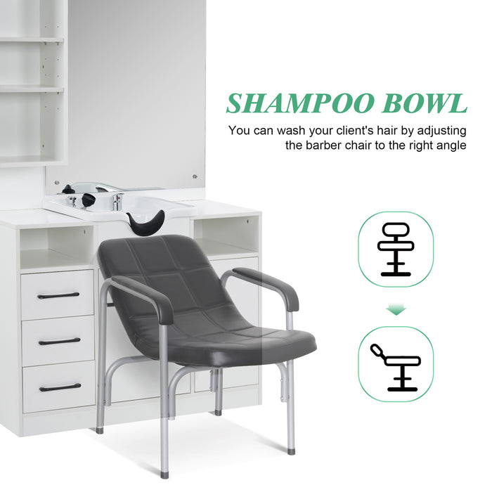 Barberpub Wall Mount Cabinet Barber Station with Mirror and Shampoo backwash bowl Beauty Spa Salon Equipment 3140