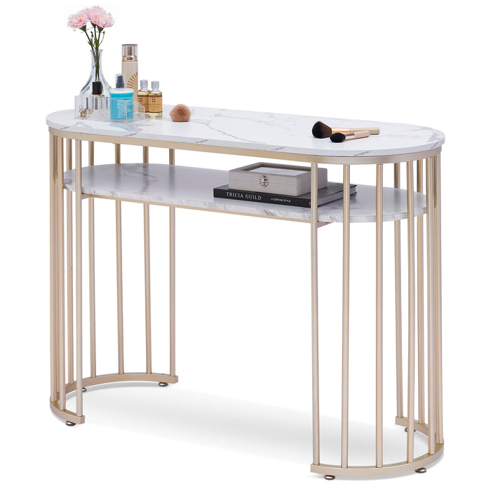 BarberPub Manicure Nail Table Marbling Texture Salon Nail Desk Home Spa Beauty Stylist Equipment 2400