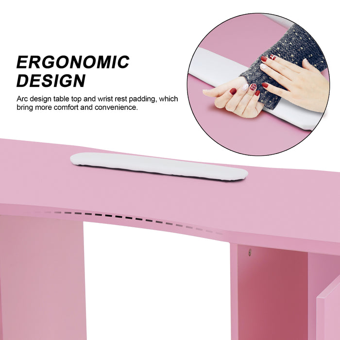 BarberPub Manicure Acetone Resistant Table Nail Table Spa Beauty Salon Nail Station Desk Nail Art Equipment  0611