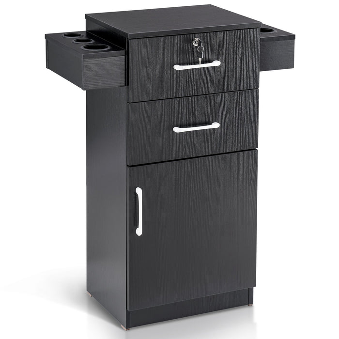 BarberPub Locking Beauty Salon Storage Station Cabinet  Hair Dryer Holder Stylist Equipment Drawer 2021