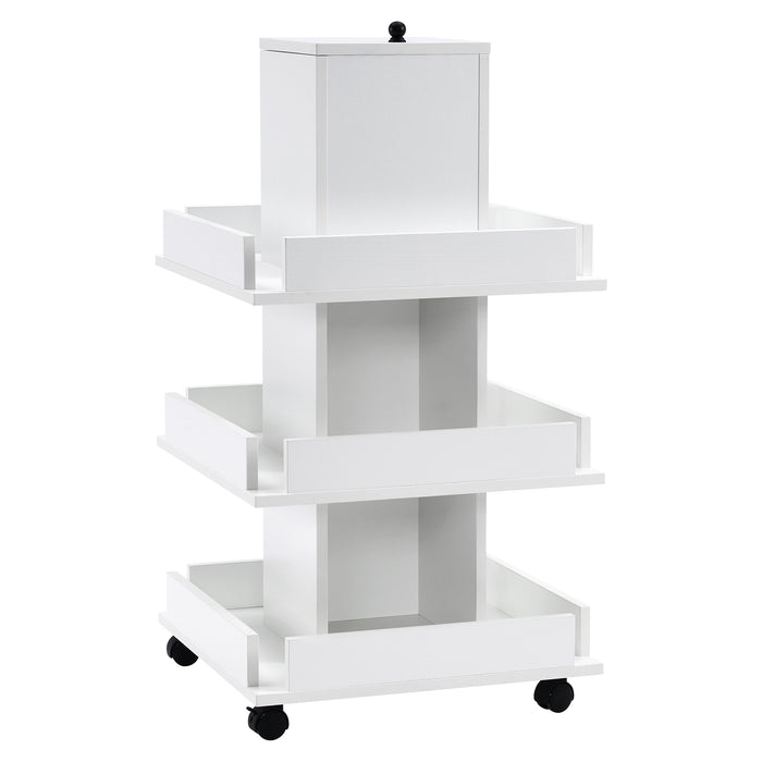 BarberPub Multi-functional Salon Trolley with Universal Wheels, 3-Tier Tool Storage Equipment, Mobile Beauty Cart 2038