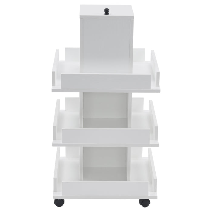 BarberPub Multi-functional Salon Trolley with Universal Wheels, 3-Tier Tool Storage Equipment, Mobile Beauty Cart 2038