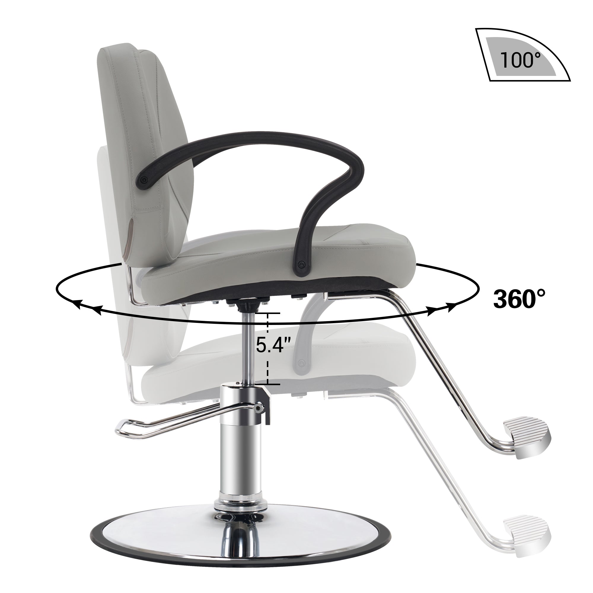 BarberPub Hydraulic Salon Chair, Beauty Hair Styling Barber Equipment 2057