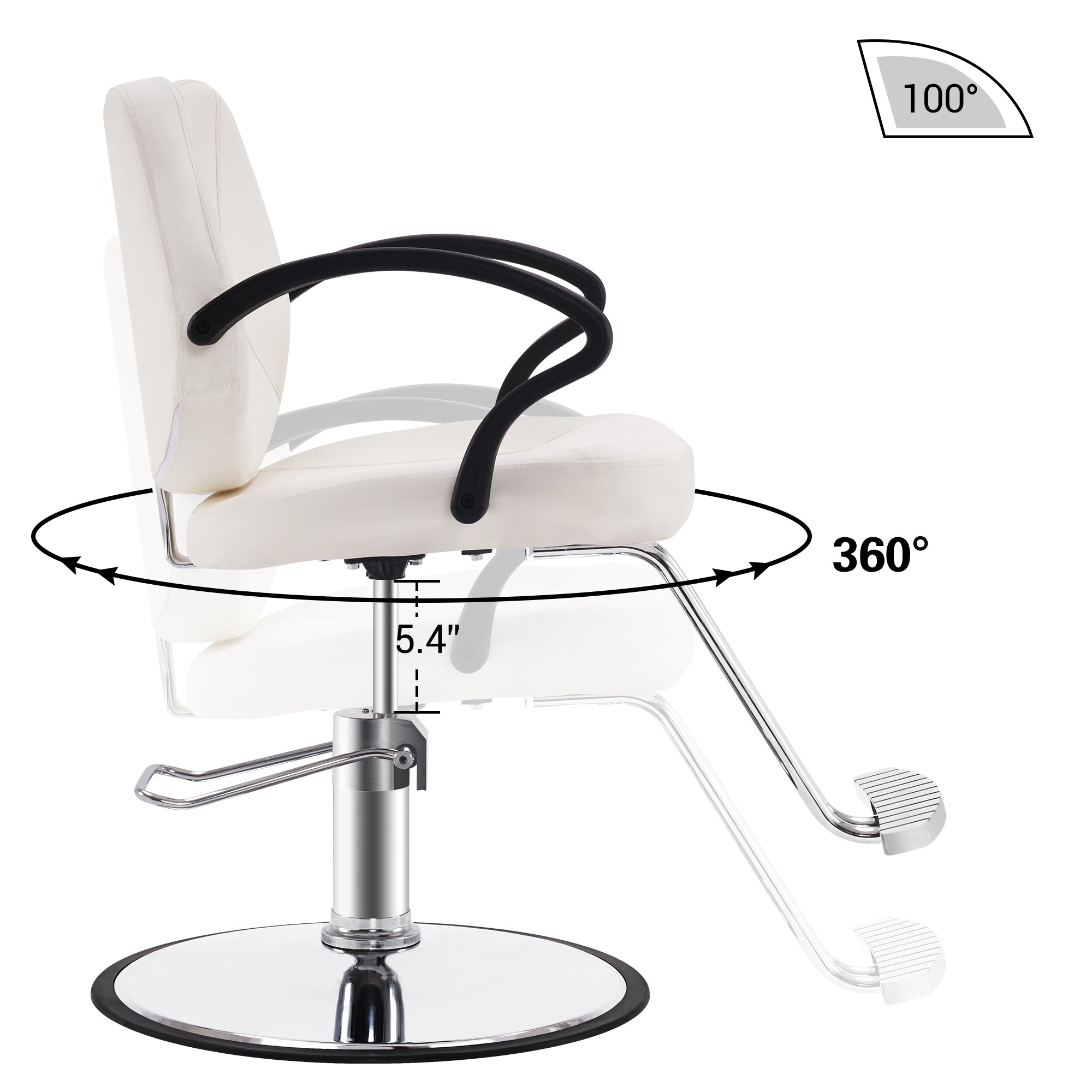 BarberPub Hydraulic Salon Chair, Beauty Hair Styling Barber Equipment 2057