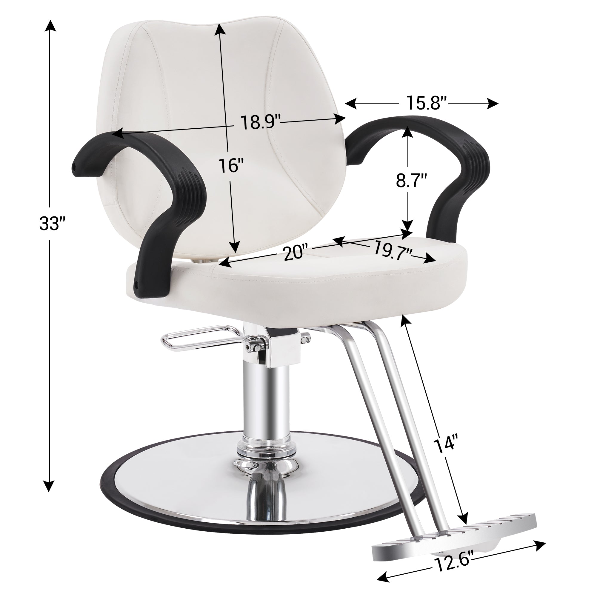 BarberPub Hydraulic Salon Chair, Beauty Hair Styling Barber Equipment 2057