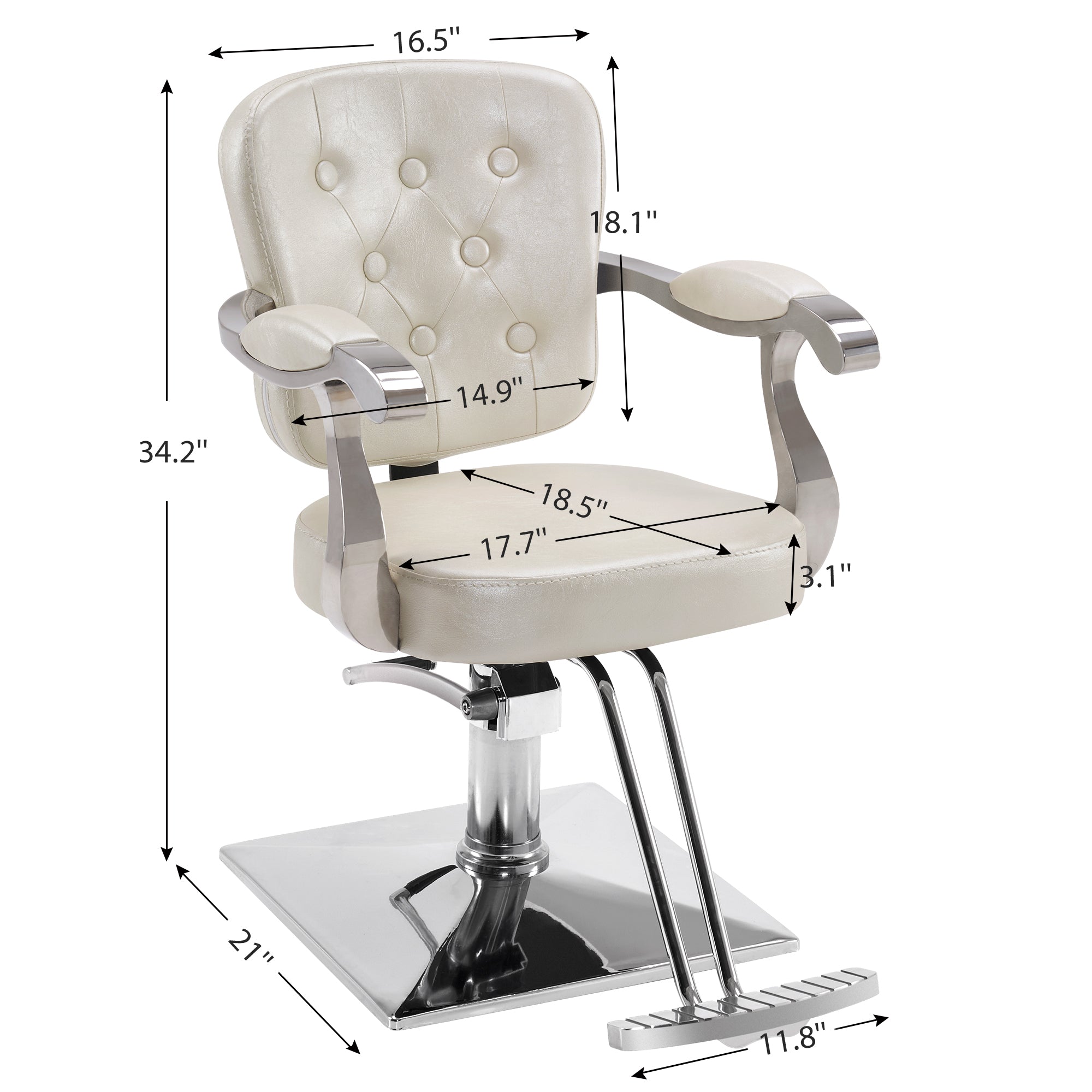 BarberPub Classic Salon Chair, Hydraulic Hair Salon Styling Beauty Equipment 2069