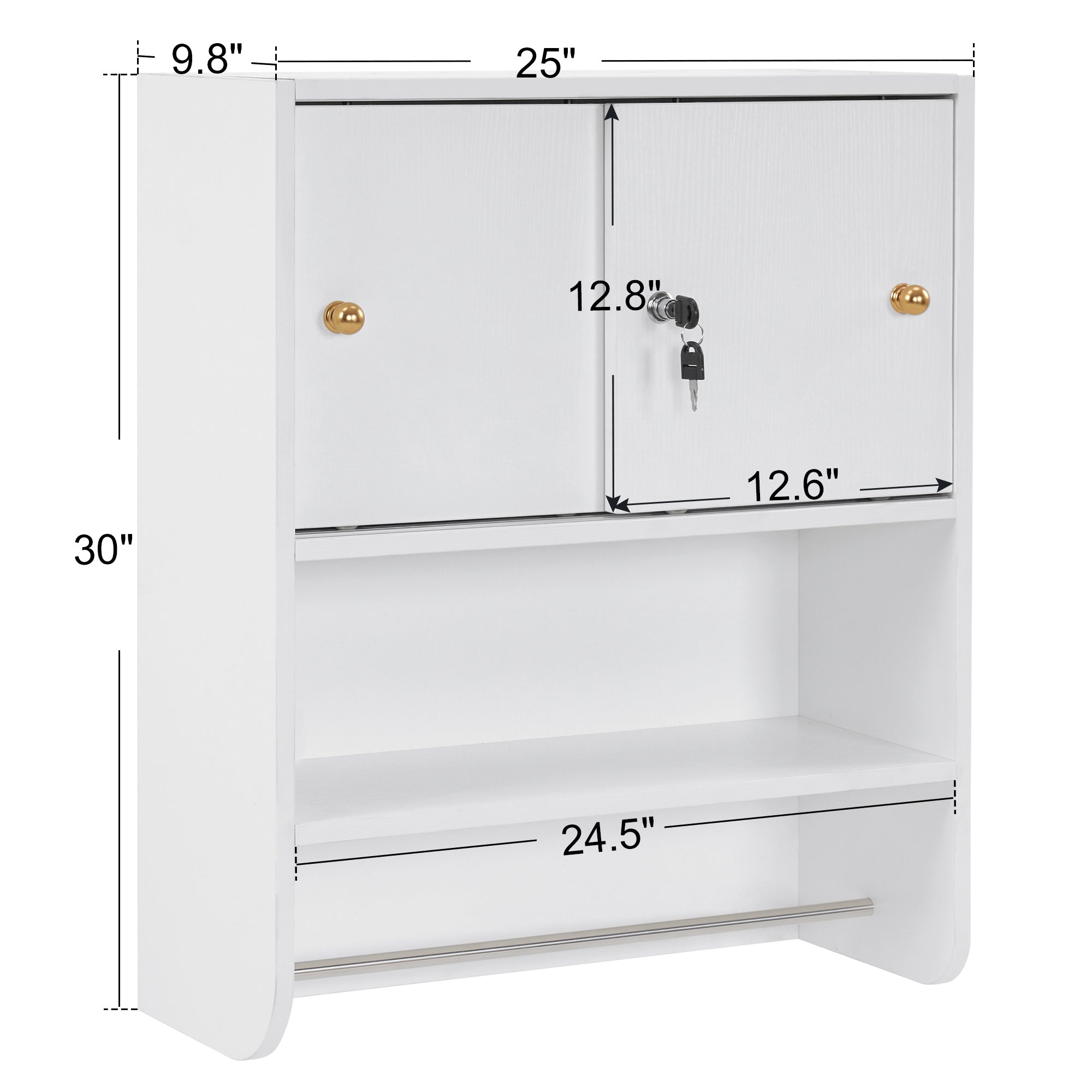 BarberPub Salon Wall Mounted Styling Station Beauty Cabinet with Sliding Doors 2204