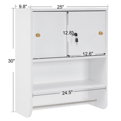 BarberPub Salon Wall Mounted Styling Station Beauty Cabinet with Sliding Doors 2204