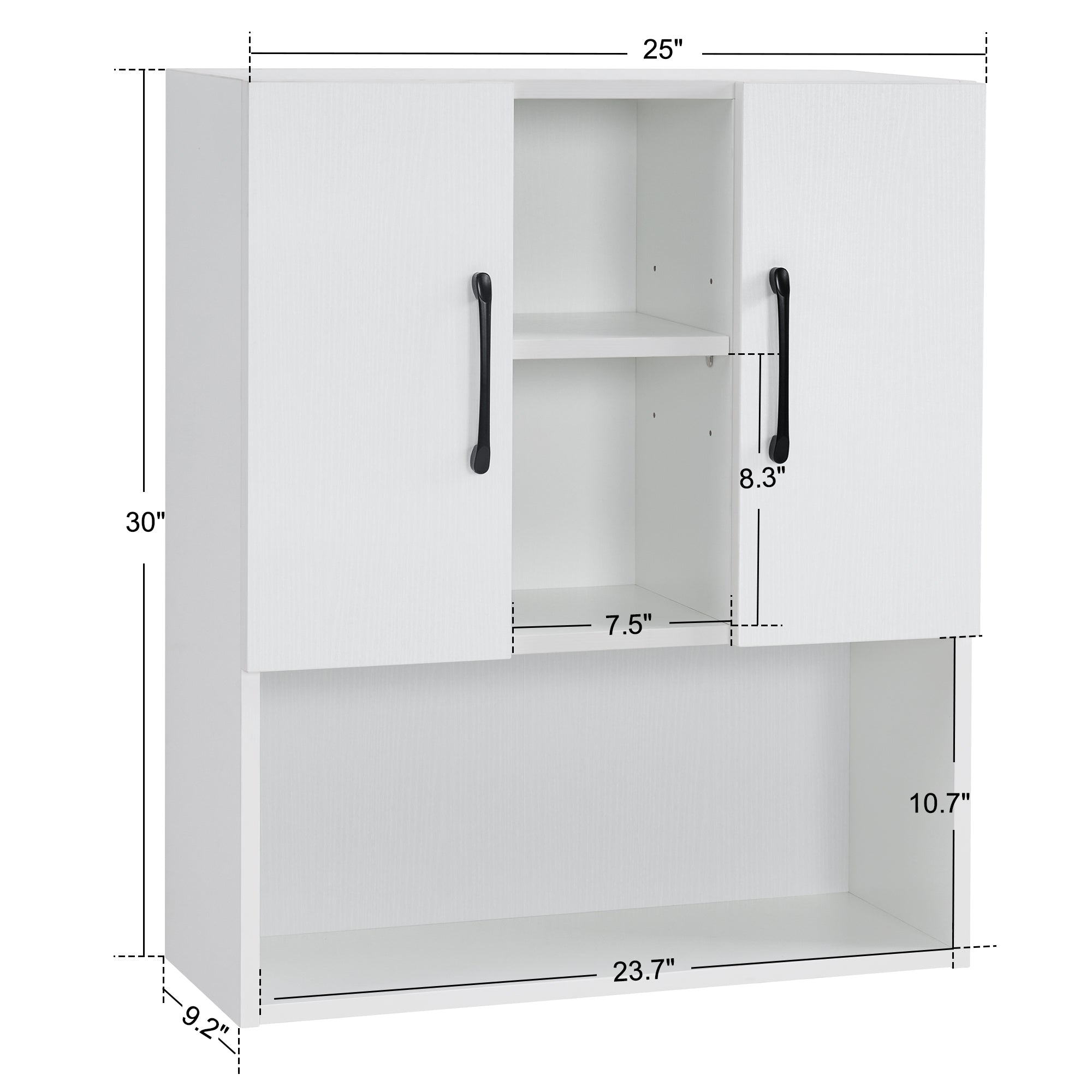 BarberPub Barber Wall Mounted Styling Cabinet Salon Brief Hanging Cabinet 2205