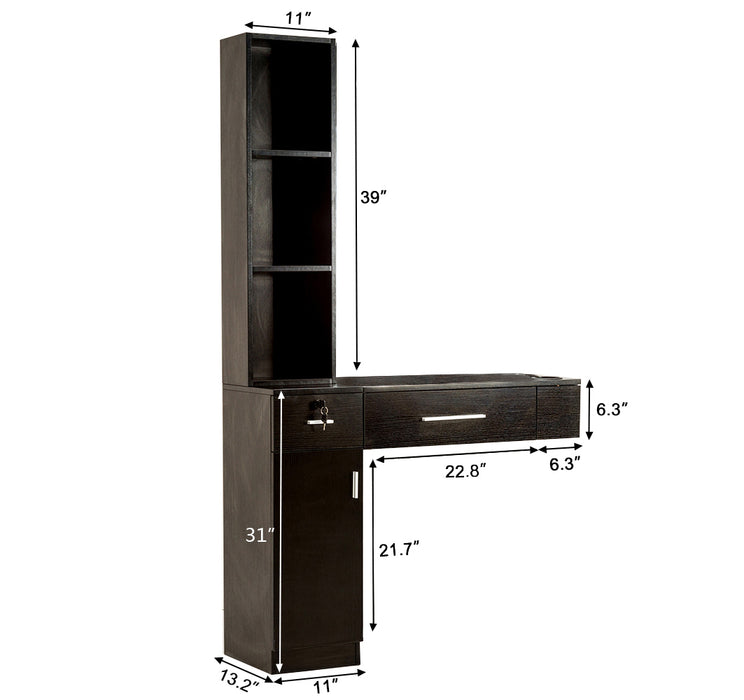 BarberPub Wall Mount Hair Styling Barber Station  Beauty Salon Spa Equipment without Mirror 3036-1-2