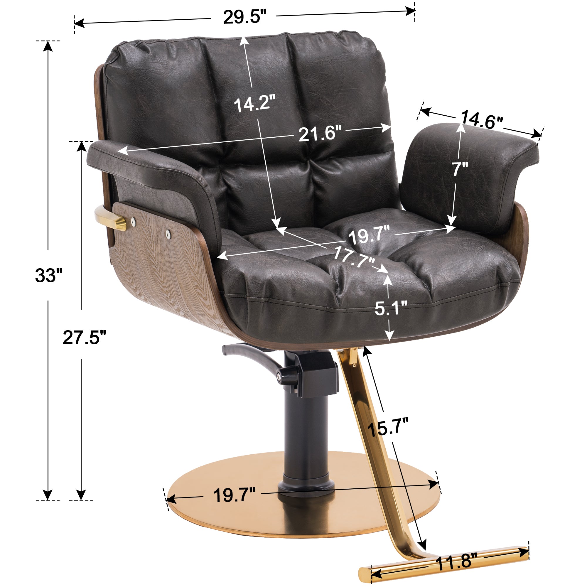 BarberPub Ins Salon Chair, Hydraulic Hair Cutting Styling Chair for Hair Stylist 3071