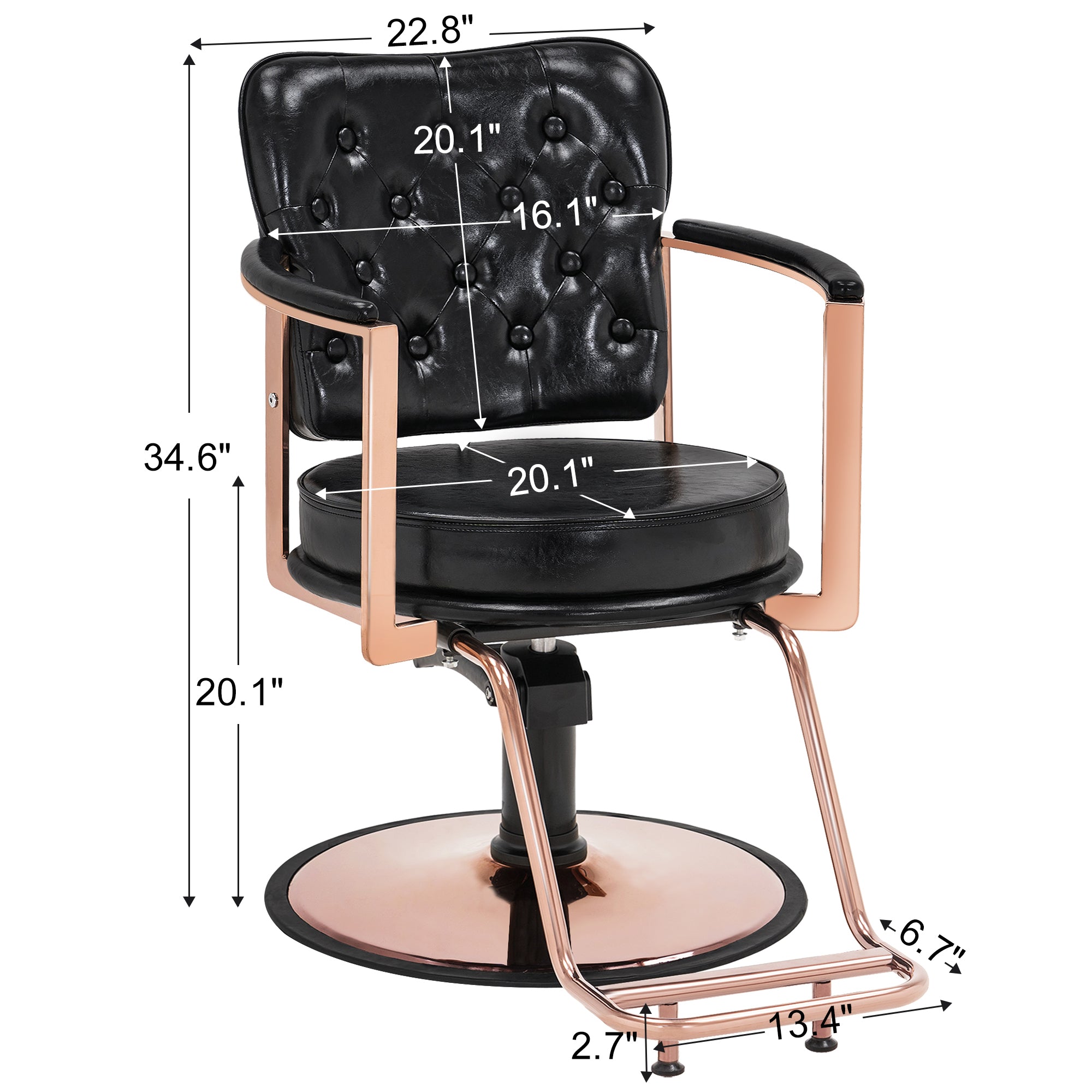 BarberPub Salon Chair for Hair Stylist, Hydraulic Beauty Spa Equipment 3076