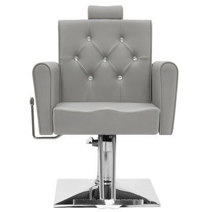 BarberPub Reclining Barber Chair, Removable Headrest Salon Chair for Hair Stylist 3123