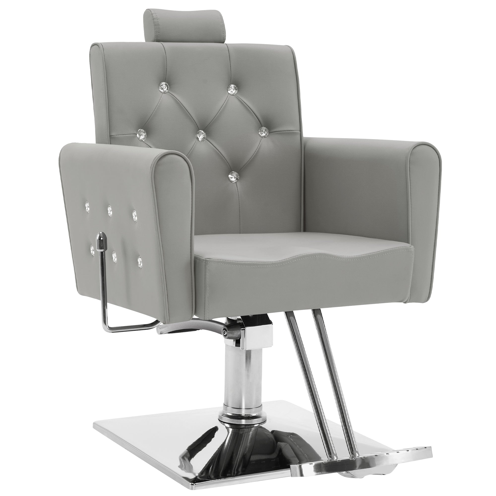 BarberPub Reclining Barber Chair, Removable Headrest Salon Chair for Hair Stylist 3123