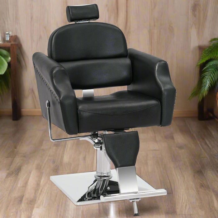 BarberPub Classic Recliner Barber Chair Antique Heavy Duty Hair Spa Salon Styling Beauty Equipment 3125