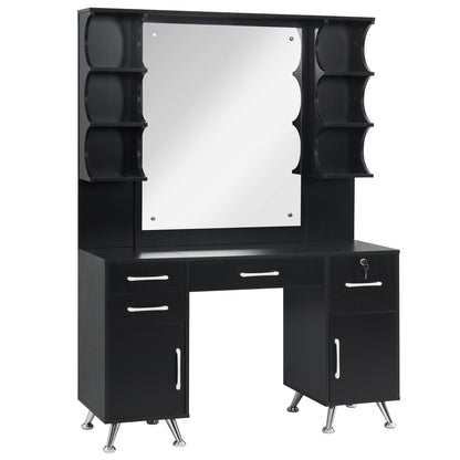 BarberPub Vanity Set with Mirror Make up Table Spa Styling Station 3143