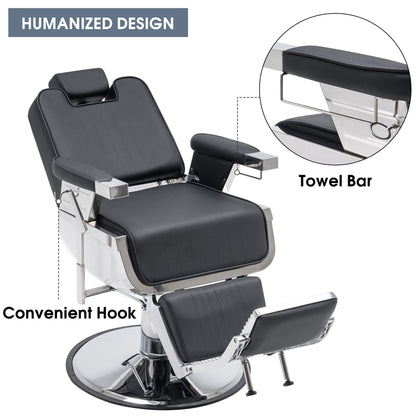 BarberPub All Purpose Barber Chair, Reclining Hydraulic Salon Chair with Headrest 3819