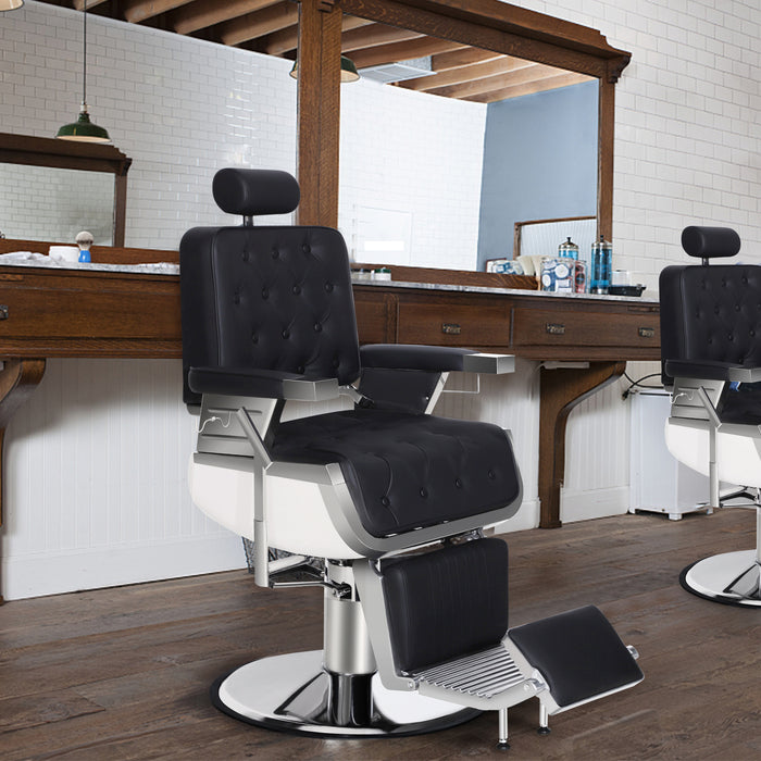 BarberPub Classic Modern Luxury Barber Chair Heavy Duty Hydraulic Hair Styling Chair for Barber Shop, Hair Salon,All Purpose Hydraulic Reclining Professional Beauty Spa Equipment 3833