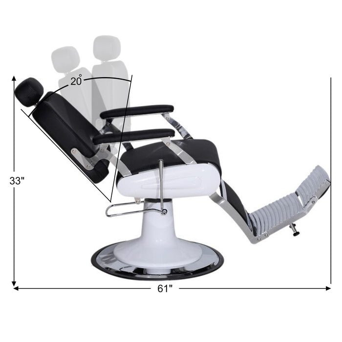 BarberPub Heavy Duty Metal Vintage Barber Chair All Purpose Hydraulic Recline Salon Beauty Spa Chair Styling Equipment 3835