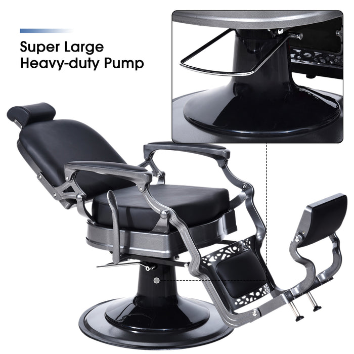 BarberPub Heavy Duty Vintage Barber Chair All Purpose Hydraulic Recline Salon Beauty Spa Equipment 3850