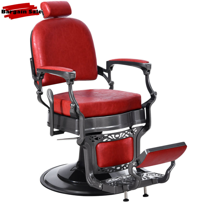 BarberPub Heavy Duty Vintage Barber Chair All Purpose Hydraulic Recline Salon Beauty Spa Equipment 3850