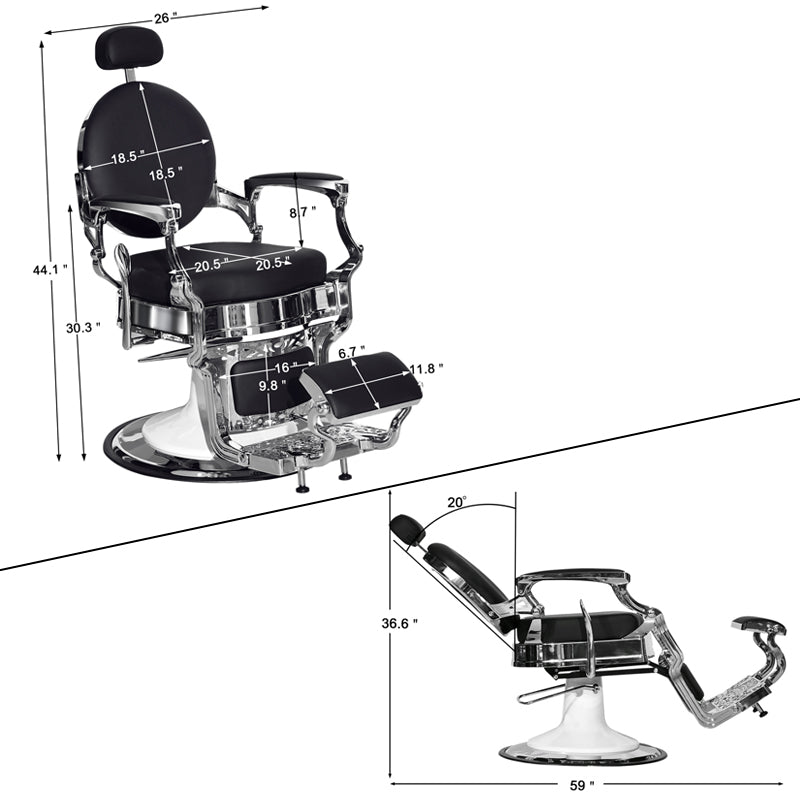 BarberPub Heavy Duty Barber Chair, All Purpose Reclining Hair Styling Salon Chair 3860