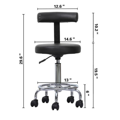 BarberPub Adjustable Hydraulic Rolling Swivel Salon Stool Chair Tattoo Massage Facial Spa Stool Chair With Backrest and Wheels 6005