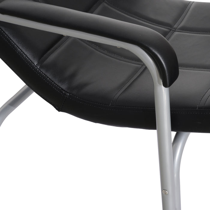 BarberPub Shampoo Chair Comfort Curve Hair Barber Beauty Salon Steel Frame Equipment 6154-7011 Black