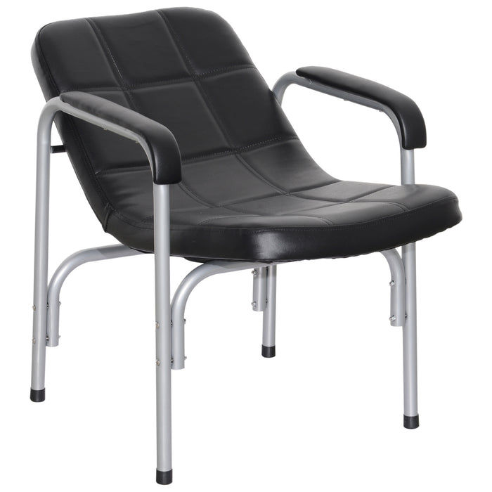 BarberPub Shampoo Chair Comfort Curve Hair Barber Beauty Salon Steel Frame Equipment 6154-7011 Black