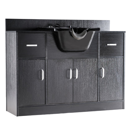 BarberPub Artist Shampoo Backwash Sink Station with Bowl for Hair Stylist Barber Storage Cabinet 7139