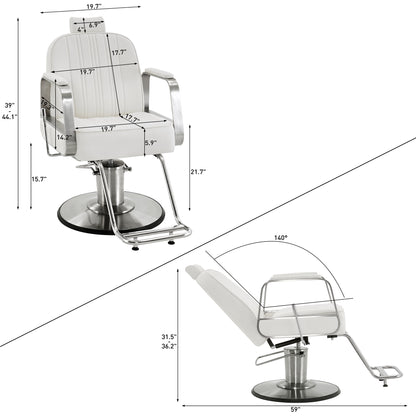 BarberPub Barber Chair for Hair Stylist, All Purpose Reclining Salon Styling Chair 8548