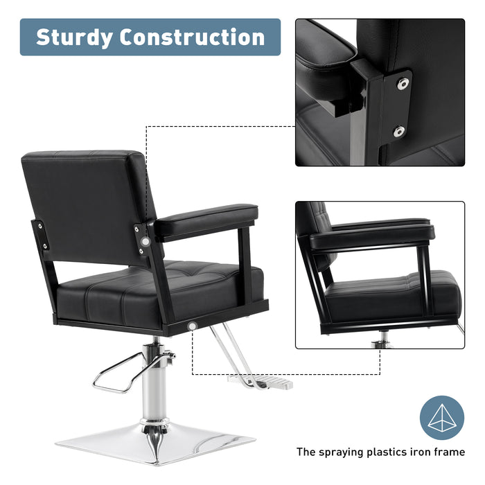 BarberPub Classic Styling Salon Chair for Hair Stylist Hydraulic Pump Swivel Barber Chair, Beauty Shampoo Salon Spa Equipment 8816