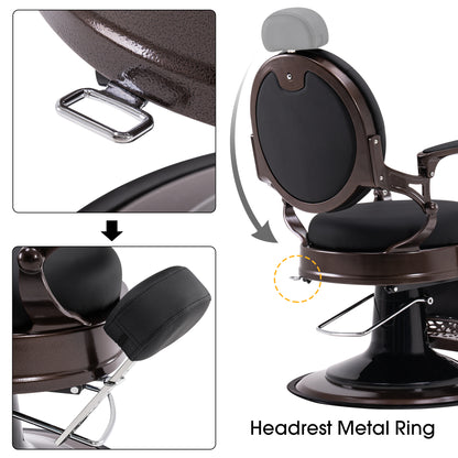 BarberPub Heavy Duty Barber Chair, All Purpose Hydraulic Reclining Salon Chair 8888