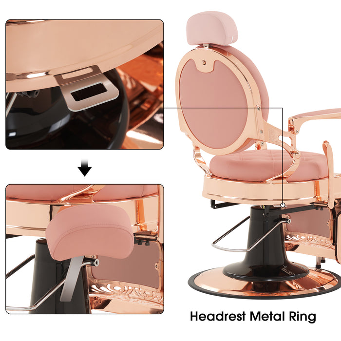 BarberPub Heavy Duty Metal Vintage Barber Chair All Purpose Hydraulic Recline Salon Beauty Spa Chair Styling Equipment 8914