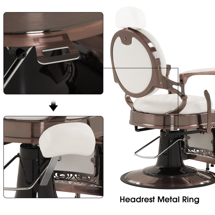 BarberPub Heavy Duty Metal Vintage Barber Chair All Purpose Hydraulic Recline Salon Beauty Spa Chair Styling Equipment 8914