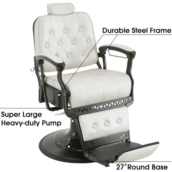 BarberPub Heavy Duty Metal Vintage Barber Chair All Purpose Reclining Hydraulic Pump Salon Beauty Spa Chair Hair Styling Equipment 9218