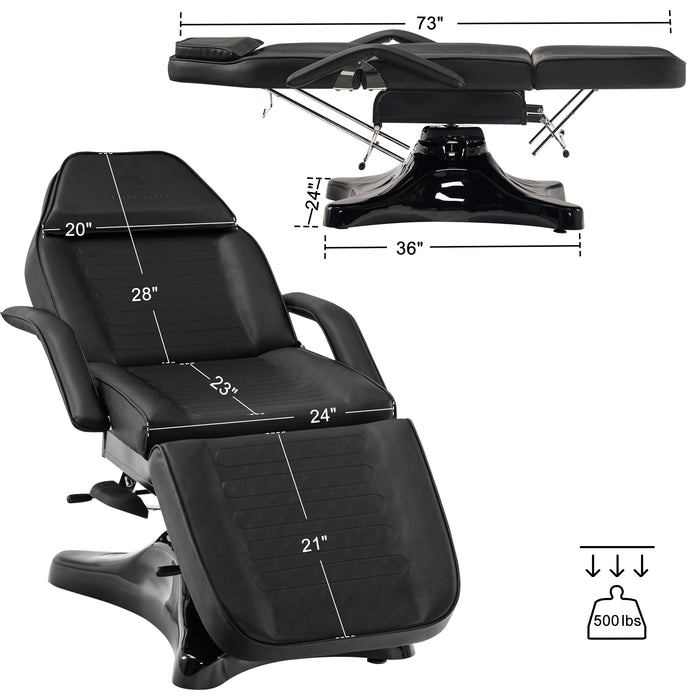 BarberPub Professional Massage Chair Tattoo Bed, Adjustable Multi-purpose Spa Table with 1 Hydraulic Pump for Massage, Spa, Tattoo, Facial Care, Waxing 9613