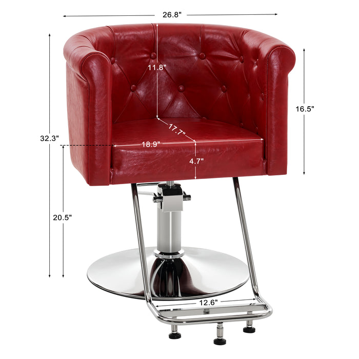 BarberPub Luxurious Styling Salon Chair for Hair Stylist, Tub Style Hydraulic Pump Barber Chair Beauty Spa Salon Equipment 3807