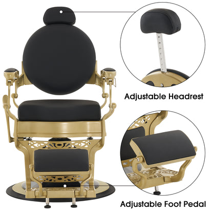 BarberPub All Purpose Barber Chair,Retro Reclining Hydraulic Salon Styling Chair 8857