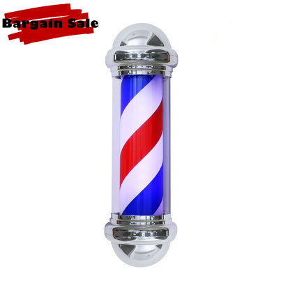 BarberPub Barber Pole Rotating LED Strips Metal Hair Salon Sign L016