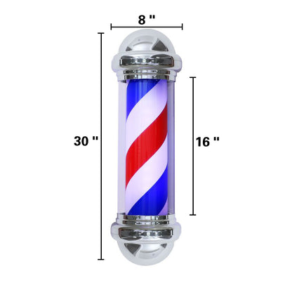 BarberPub Barber Pole Rotating LED Strips Metal Hair Salon Sign L016