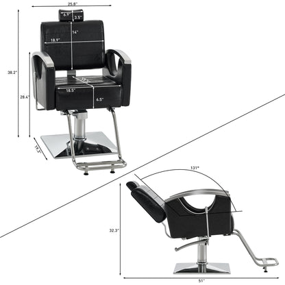 BarberPub Barber Chair for Barbershop,Reclining Salon Chair for Hair Stylist 9180