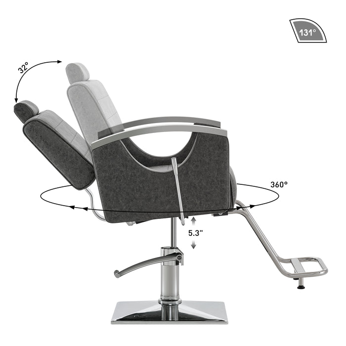 BarberPub Classic Barber Chair Reclining Salon Chair for Hair Stylist, Heavy Duty Hair Spa Salon Styling Beauty Equipment 9180