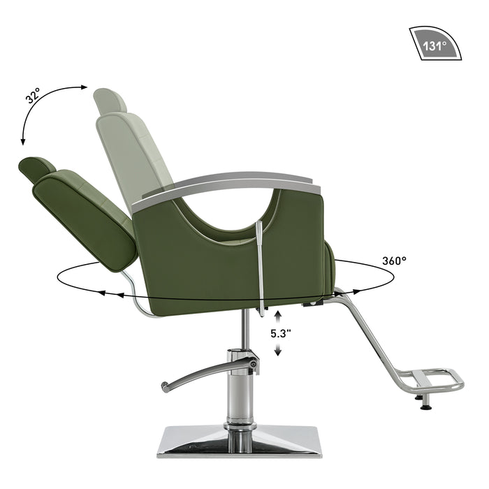 BarberPub Classic Barber Chair Reclining Salon Chair for Hair Stylist, Heavy Duty Hair Spa Salon Styling Beauty Equipment 9180