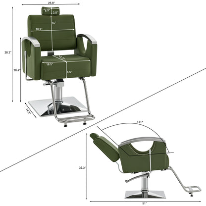 BarberPub Barber Chair for Barbershop,Reclining Salon Chair for Hair Stylist 9180