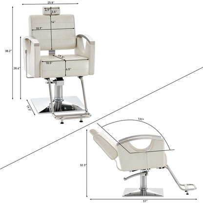 BarberPub Barber Chair for Barbershop,Reclining Salon Chair for Hair Stylist 9180