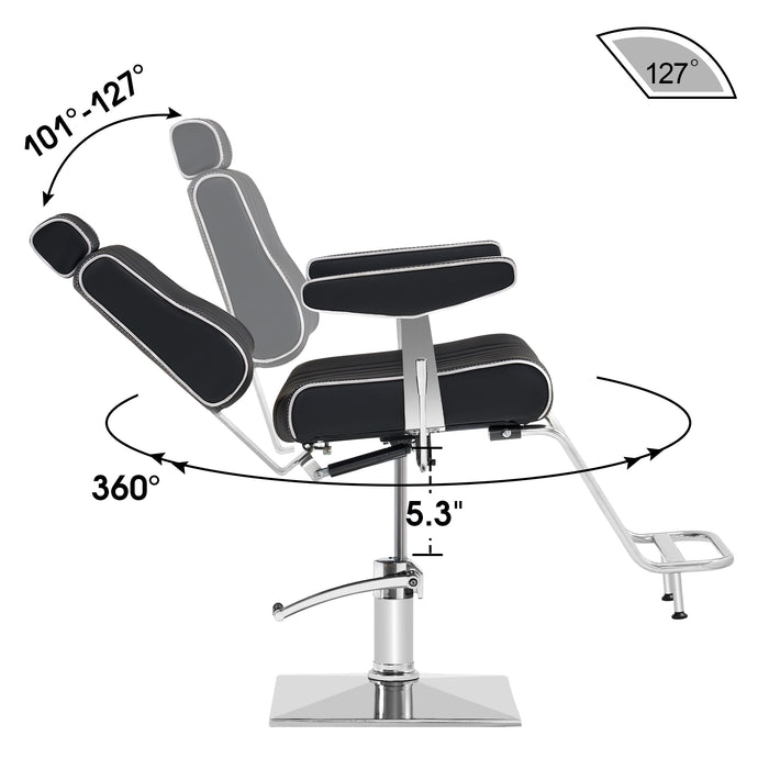 BarberPub Classic Barber Chair All Purpose Modern Hydraulic Recline Swivel Heavy Duty Hair Salon Styling Beauty Spa Equipment 9138