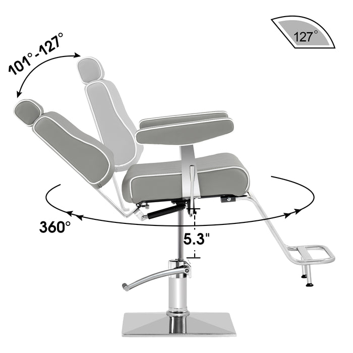 BarberPub Classic Barber Chair All Purpose Modern Hydraulic Recline Swivel Heavy Duty Hair Salon Styling Beauty Spa Equipment 9138